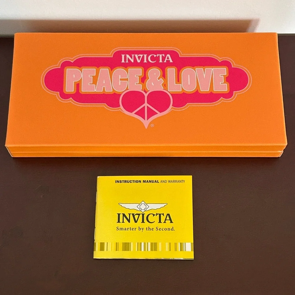 Invicta Baby Lupah Peace & Love Women Watch Set 7 Interchangeable Straps NEW 70s